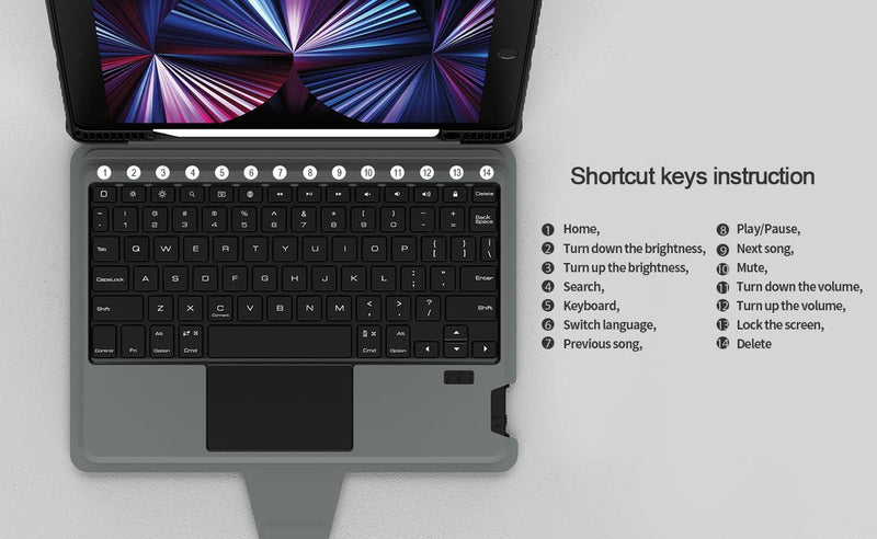 Dohans iPad Cover Apple iPad 10.2 2019 / 2020 / 2021 Bumper Combo Keyboard Cover & Case