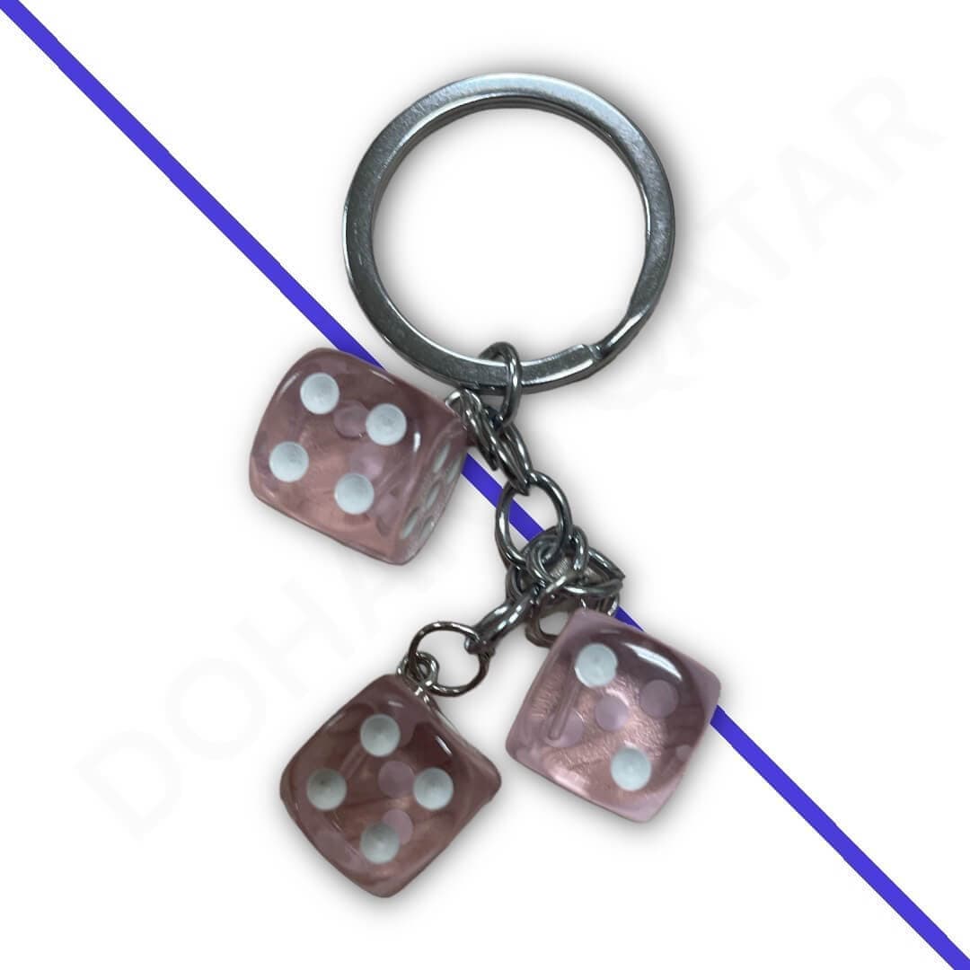 Transparent dice key ring