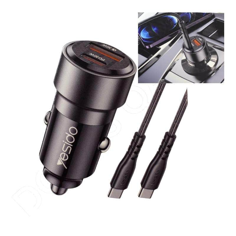 Dohans Mobile Car Chargers Yesido Y55 Type-c To Type-C Car Charger