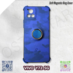 Dohans Mobile Phone Cases Blue Vivo Y72 5G - Soft Magnetic Ring Covers