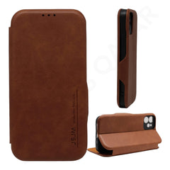 Dohans Mobile Phone Cases Brown iPhone 14 JSJM Leather Book Case & Cover
