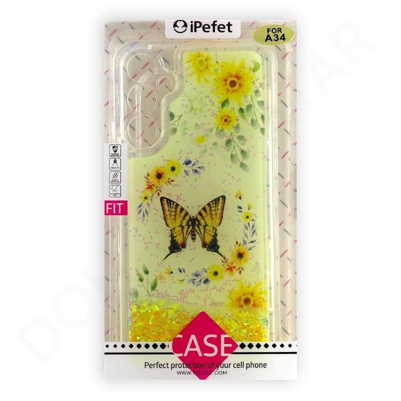 Samsung galaxy A34 5G Glitter Fancy Flower Case & Cover Dohans