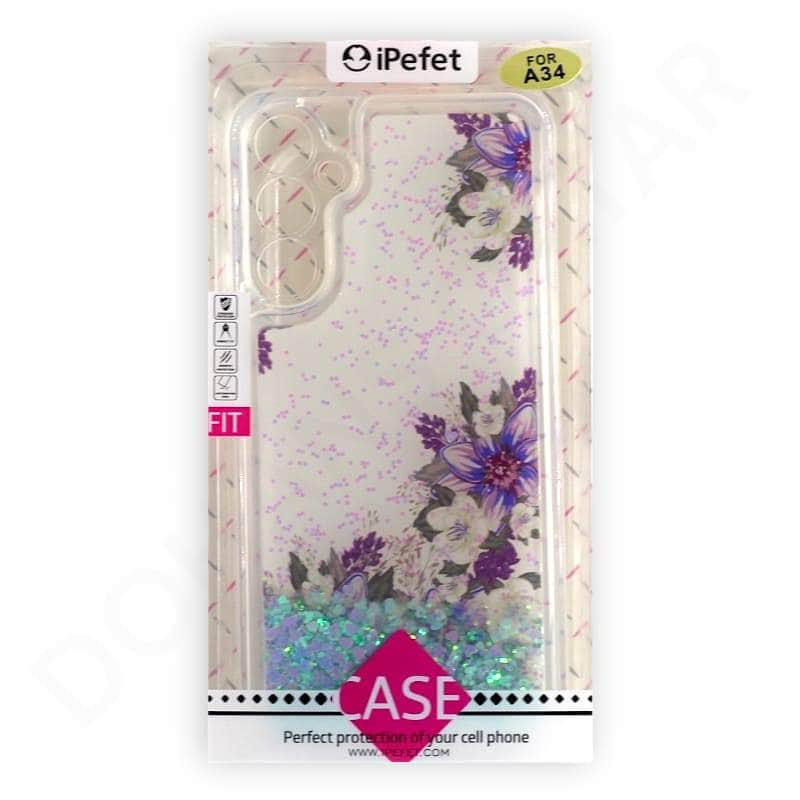 Samsung galaxy A34 5G Glitter Fancy Flower Case & Cover Dohans