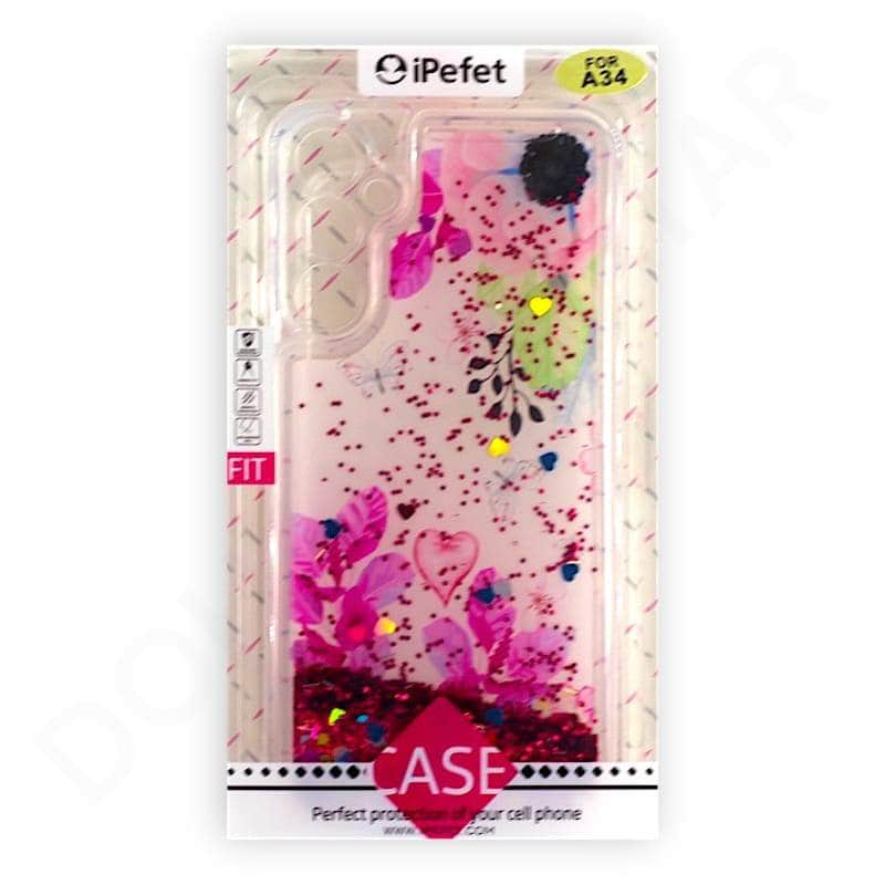 Samsung galaxy A34 5G Glitter Fancy Flower Case & Cover Dohans