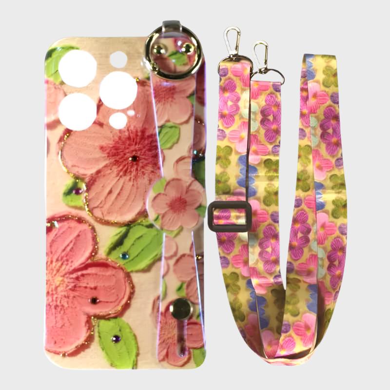 Dohans Mobile Phone Cases iPhone 15 Pro Max Painting Lanyard Cover & Case