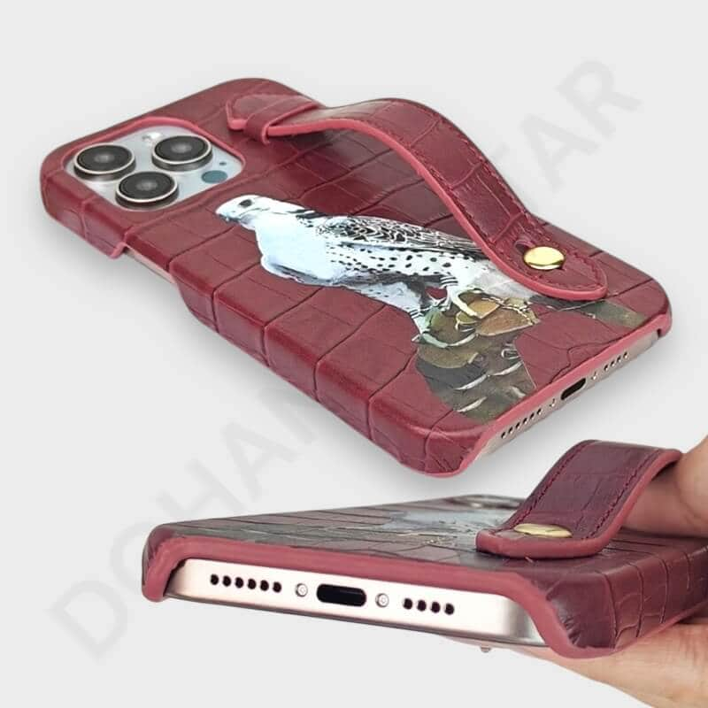 Dohans Mobile Phone Cases iPhone 16 Pro Max Falcone Printed Leather Strap Cover & Case