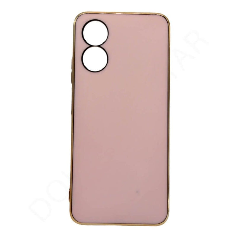 Dohans Mobile Phone Cases Pink Oppo A17 Gold Frame Silicone Case & Cover