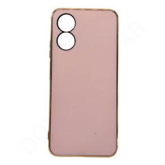 Dohans Mobile Phone Cases Pink Oppo A17 Gold Frame Silicone Case & Cover