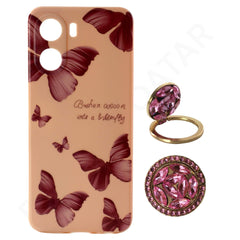 Vivo Y16 Printed Rhinestone Ring Cover & Case Dohans