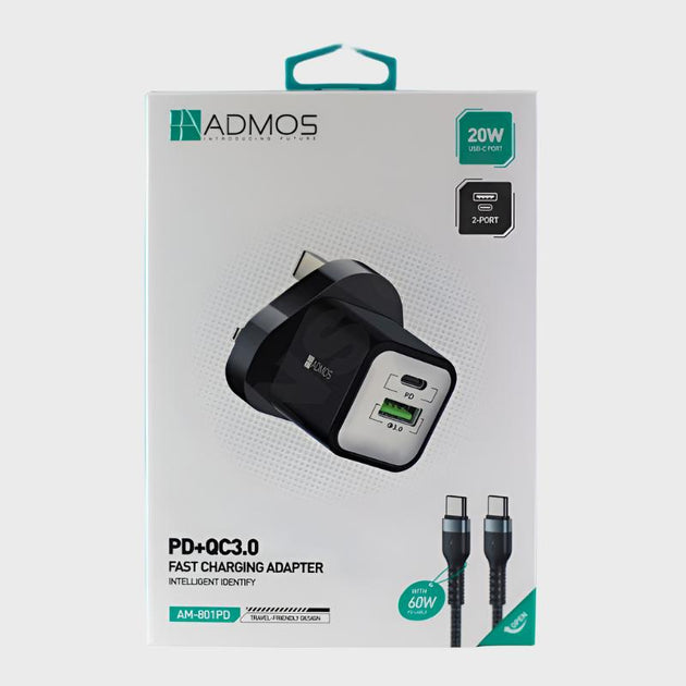 Admos 20W Type-C To Type-C Charger | Dohans Qatar Mobile Accessories