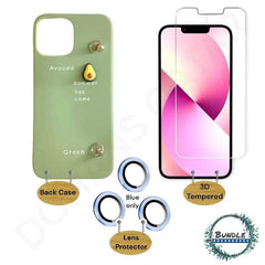 Bundle - Back Case + 3D Screen Protector + Ring Lens Protector for iPhone 12 Pro Max Dohans