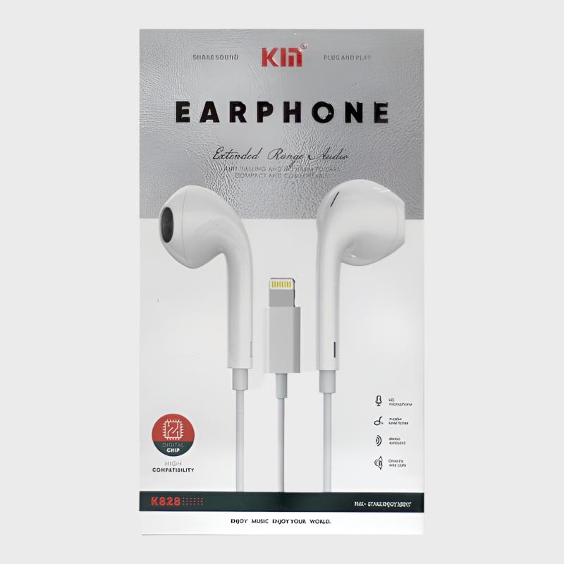 Dohans Qatar Mobile Accessories Earphone White Kin K828 Lightning Earphone