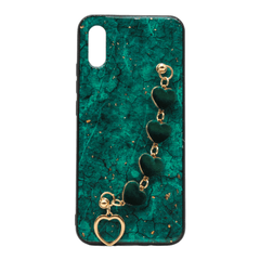 Dohans Mobile Phone Cases Green Xiaomi Redmi 9A Granite Marble Heart Link Strap Case And Cover