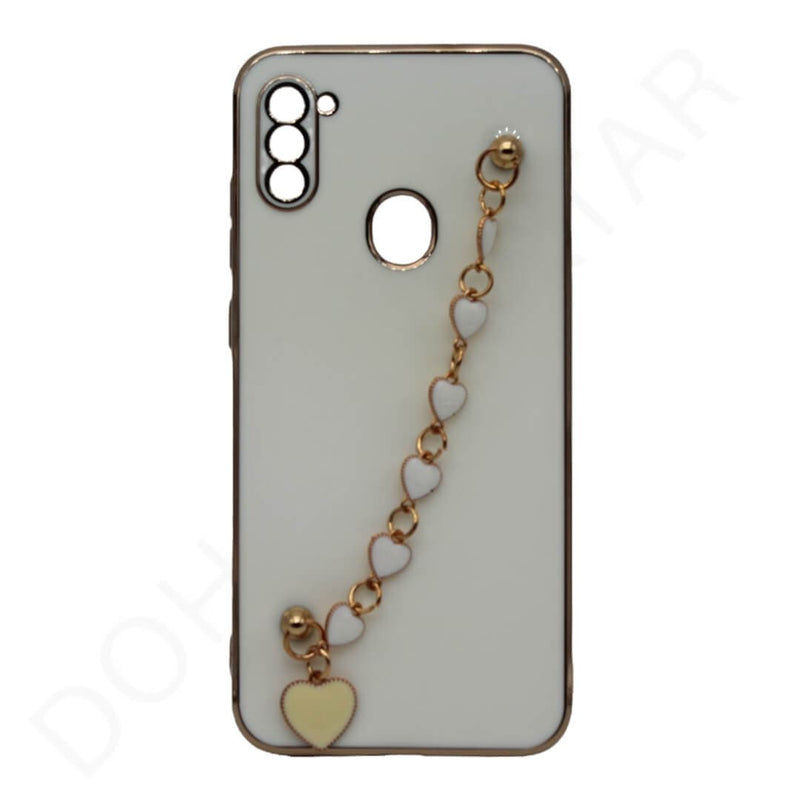 Samsung A11 Golden Heart Strap Cover Dohans Qatar Mobile