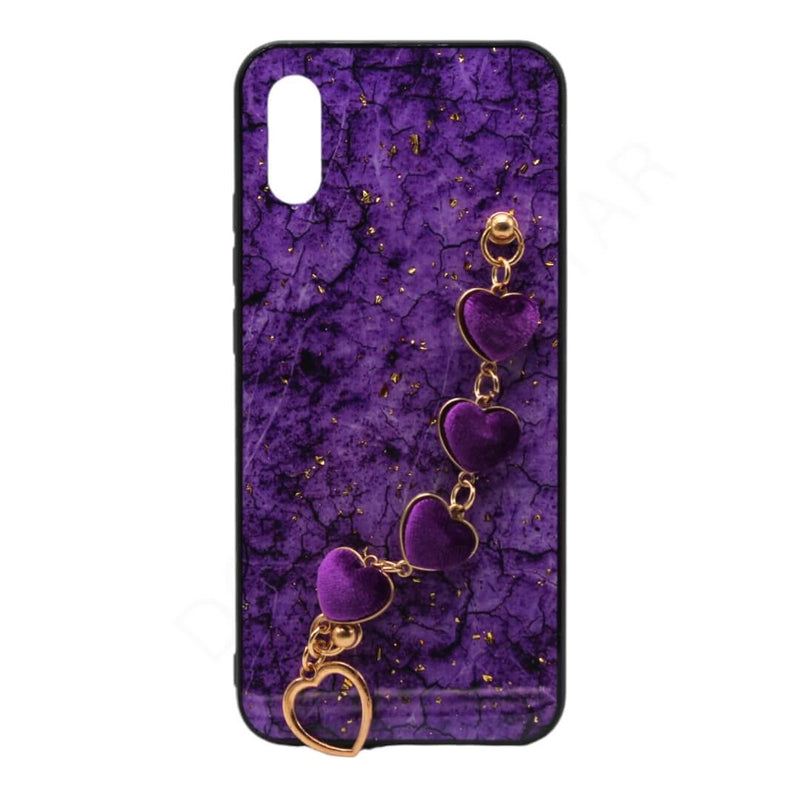 Dohans Mobile Phone Cases Violet Xiaomi Redmi 9A Granite Marble Heart Link Strap Case And Cover